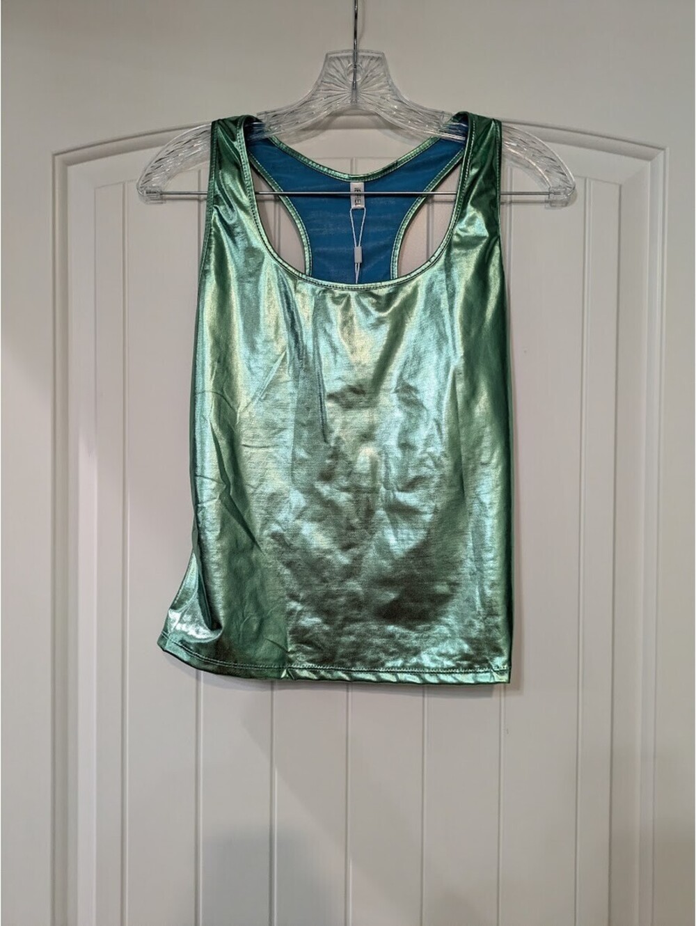 iEFiEL Mermaid Shimmer Vinyl Tank Green Size M NWT